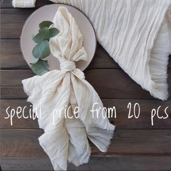 Light beige cheese cloth napkins - Picture 3 of 5